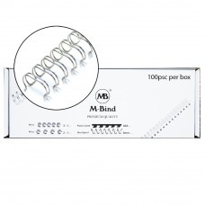 M-Bind Double Wire Bind 3:1 A4 - 1/4"(6.9mm) X 34 Loops, 100pcs/box, Silver
